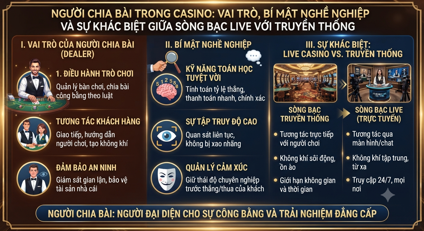 người chia bài trong casino
